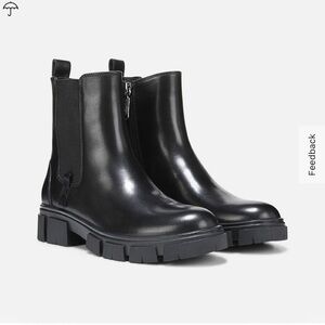 Naturalizer Black Leather Ankle Boots